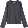 Camiseta de Manga Larga Ajustada Estilo Nuevo de Primavera y Otoño Estilo Coreano Simple Versátil Fruncida Estampada DIY Ropa de Grupo