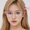Armazones Metálicos Retro con Brillo para Gafas de Mujer, Estilo Ojo de Gato, Patillas de Resorte, Europeos y Americanos Anti Luz Azul, Lentes Lisos de Moda