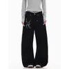 Comercio Exterior Transfronterizo Estilo Retro Americano Estampado de Letras Jeans Oversize Scimitar para Hombres y Mujeres, Estilo Perezoso Pantalones Anchos Sueltos