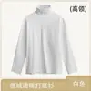 Camiseta térmica de forro polar de doble cara para hombre, otoño e invierno, cálida, de cuello medio, holgada, manga larga, camiseta base de forro polar versátil para otoño