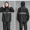 Conjunto de Capa de Chuva e Calça de Chuva Espessada em Tecido Oxford Shangqiu Impermeável para Corpo Inteiro Adulto Dividido Refletivo Personalização