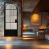 Fábrica de Origen Personalizado Artesanía Retro Francesa Puerta de Vidrio Templado Aleación de Aluminio Arco Curvo Cocina Baño Estudio Estilo Antiguo