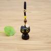 Pingente de telefone celular de madeira de ébano personalizado criativo gato da sorte chaveiro de carro gatinho fofo bolsa feminina