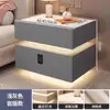 Mesa de Cabeceira Inteligente, Móvel de Quarto Suspenso, Toda em Madeira Maciça, Moderno Simples Luxo Leve, Sensação de Alto Padrão, Multifuncional Tendência