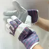 Luvas de solda de couro de cordeiro azul preto vermelho com manga de polpa manga de borracha listrada Luvas de trabalho direto da fábrica