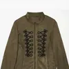 Comercio exterior transfronterizo ropa de mujer estilo europeo y americano ZA AliExpress superventas moda retro chaqueta con textura de gamuza y hebilla anudada