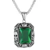 Joyas transfronterizas retro dominante calavera gema acero de titanio para hombre colgante retro personalizado collar de moda para hombre
