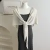Estilo Old Money~ Bufanda Chal Triángulo Hueco de Lyocell para Primavera y Verano, Chal de Tencel Climatizado, Chaleco Elegante, Fabricante