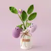 Día de Año Nuevo 2026 y Año Nuevo Chino Significado Propicio Arreglo de Florero con Planta Verde Artificial Tejido a Crochet Hecho a Mano