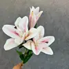 Flores de Lirio Artificiales 3D para Decoración de Bodas, Arte Floral Impreso, Decoración de Restaurantes, Flores Falsas para Sostener en la Mano