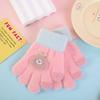 Guantes de Invierno para Niños Pequeños de 2 a 5 Años Cálidos Dibujos Animados Mono Lindo Oso Etiquetado Guantes de Punto de Terciopelo para Bebé