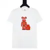 Camiseta de Manga Corta de Algodón Estilo Pareja Moda Callejera Americana Marca Graffiti Divertido Letras Clásicas Estampadas Versión Alta Transfronteriza