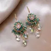 Brincos de Tarraxa Coração de Diamante Inlaid Zircônia Cúbica Agulha de Prata Pingente Gota com Franja Brincos Doces Frescos Brincos de Luxo Leve Estilo Niche Socialite para Mulheres