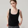 Chaleco Interior de Cachemira con Lentejuelas de Siete Colores, Cuello en U Grande para Mujer, Cálido, sin Mangas, Versátil, Tejido, Casual, Tirante Ancho, Camiseta sin Mangas