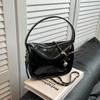 Bolso Pequeño Plateado Simple Popular Estilo Coreano para Mujer 2025 Nuevo Moda Casual Cadena Bolso Cruzado de Hombro Bolso Pequeño de Mano