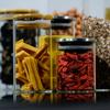 Recipiente de Armazenamento de Alimentos de Vidro com Tampa de Madeira, Adequado para Armazenar Feijões, Pote de Vidro Selado