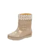 Botas de Lluvia para Mamá Nueva Combinan con Todo Zapatos de Verano Cortos Impermeables para Mujer Botas de Lluvia Zapatos de Goma Engrosados Plástico Cálido Antideslizantes Botas de Agua