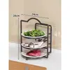 Prateleira de armazenamento dobrável para preparação de alimentos, prateleira multi-funcional para armazenamento de louças, prateleira de parede multi-camadas para ingredientes de cozinha