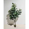 Ficus Lyrata Artificial para Interiores, Planta Decorativa Grande de Piso en Maceta para Hotel y Centro Comercial, Decoración Suave y Paisajismo