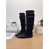 Nueva Colección Otoño 2026: Botines de Punta Aguda con Tacón Oculto de Estilo Europeo y Americano para Mujer, Botas de Montar de Caña Alta de Moda y Versátiles