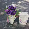 Nova bolsa tote trapezoidal com flores da moda, popular para o Dia dos Namorados, bolsa trapezoidal grande para buquê, sacola de presente com embalagem floral