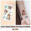 Em estoque atacado adesivos de tatuagem à prova d'água animal adesivos de tatuagem de tigre fofos pequenos frescos adesivos de rosto adesivos de braço para homens e mulheres