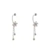 Pendientes de Gancho Elegantes y Sencillos con Borlas de Copo de Nieve para Mujer, Lujo Accesible Elegante, Diseño de Nicho, Gama Alta, Exquisitos, Pendientes Compactos y Versátiles