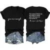 Camiseta de Manga Curta Estampada na Frente e no Verso Amazon Comércio Exterior Transfronteiriço Você é Suficiente Querido Solta Moda em Estoque