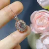 Pingente de espinélio natural puro cristal rosa super transparente tamanho 6*8mm prata 925 Seiko incrustação outlet de fábrica