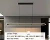 Luminária Pendente Linear Minimalista Estilo Italiano para Sala de Jantar, Luminária com Grelha Antirreflexo de Camada Dupla, Luminária Pendente Longa para Sala de Jantar e Sala de Chá