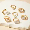 Moda de Joyería Transfronteriza Europea y Americana Anillo de Perla Abierto de Forma Especial Barroca Lujo Accesible Juego de Anillos de Gama Alta