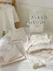 Pijama Infantil Coelho de Pão Primavera e Verão Classe A Estilo Floresta Fresco Floral Bebê Menina Manga Três Quartos Conjunto para Casa