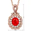 Venta caliente en vivo de Tiktok piedra desnuda grande collar con colgante de alta gama colgante de gema de sangre de paloma roja de Mozambique de gran quilate