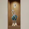 Decoraciones Modernas de Lujo Ligero de Gama Alta para Vestíbulo, Gabinete Lateral para TV de Sala de Estar, Adornos Grandes de Pie, Regalo de Inauguración
