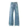 Nanxia Disfraz 2025 Otoño e Invierno Nuevos Jeans Americanos para Hombres y Mujeres con Diseño de Líneas Casual Retro Sueltos y Ligeramente Acampanados