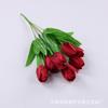 Venta al por mayor de fábrica 7 pequeños ramos de tulipanes ingeniería de jardines bienes raíces jardinería decoración flores falsas exhibición para el hogar flores de seda