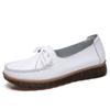 Outlet de Fábrica Otoño 2018 Zapatos Artísticos de Mujer con Cordones Cuero Genuino Retro Zapatos para Madres Zapatos Blancos de Enfermera para el Trabajo
