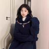 Sudadera con capucha de cuello redondo estilo retro americano de alta costura para mujer, primavera y otoño, talla grande, tops de terciopelo de manga larga para personas menudas