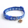 Collar con Cascabel de Parche de Doble Capa para Mascotas, Correa para Perro con Hebilla de Colores y Huella de Pata, Collar para Gato