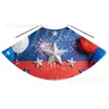 Capa Vermelha Personalizada de Fábrica para o Dia da Independência com Padrão Vermelho e Azul Impresso, Capa com Capuz com Estrelas e Cordão