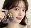 Goma de Pelo de Malla Ombré Estilo Coreano para Mujer Decoración de Flores Alta Elasticidad Cuerda para el Cabello Flor para el Cabello Accesorios para el Cabello