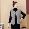 Colete Feminino Primavera e Outono Fino para Usar por Cima Versátil Novo Colete Colete Elegante Moda Colete de Lã de Cordeiro