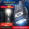 Transfronteiriço luz forte mini chaveiro inferior forte adsorção magnética LCD display elétrico vermelho e branco lâmpada de chaveiro de ferramenta de luz dupla