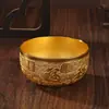 Tigela dourada criativa estilo chinês "Cem Bênçãos", conjunto de três peças "Cinco Bênçãos", pauzinhos, colher, tigela, presentes de casamento e promocionais para negócios atacado