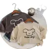 Camiseta para Niños 2026 Primavera Nueva Holgada Linda Cachorro Capa Base Niños y Niñas Top Sencillo Moderno Versátil Estampada