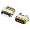 Conector Hembra USB Tipo C de 6 Pines Vertical Impermeable H6.8 Montaje Superficial Vertical SMT Conector de Carga Rápida