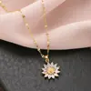 Nova Corrente de Suéter com Colar de Aço Titânio Girassol Retrô para Mulheres Design de Alto Padrão Acessórios Populares de Nicho de Luxo Acessível Tendência