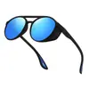 Óculos de Sol Esportivos Polarizados Redondos Modernos com Lentes Duplas e Recortes Laterais, Óculos Unissex à Prova de Poeira para Uso ao Ar Livre Atacado