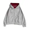 Directo del fabricante: sudadera con capucha de punto retro de otoño de moda, unisex, corte holgado, estilo básico, sudadera casual versátil