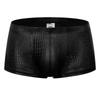 Pantalones bóxer transpirables de piel sintética con estampado de cocodrilo para hombre, cintura baja, para discoteca, D203